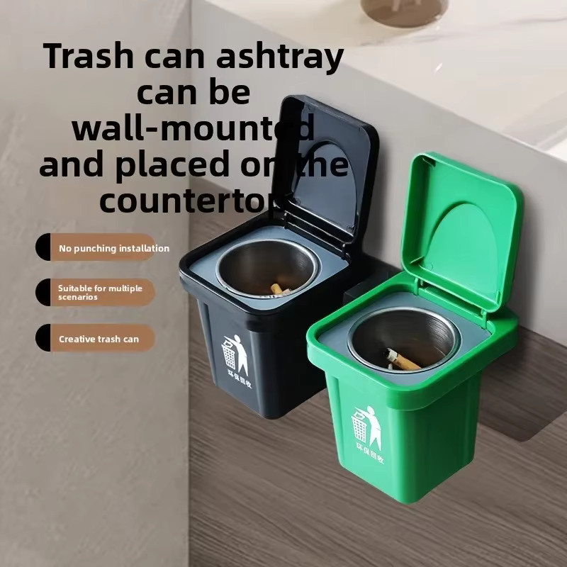 Wall Mounted Ashtray, Outdoor Smokeless Metal Ashtray for Home, Desktop Ashes for Office and Smoking Areas