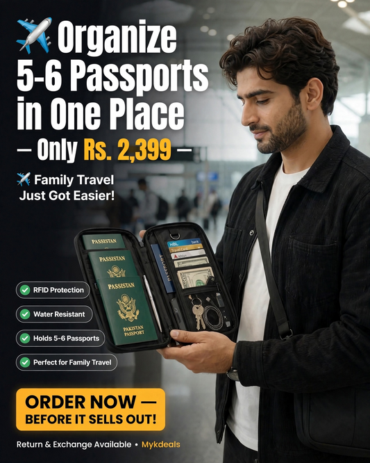 Waterproof Family Passport Holder Travel Wallet – Multi-Passport & Document Organizer