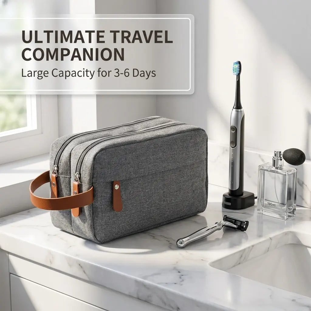 Dual Pocket Travel Toiletry Bag – Waterproof Hanging Travel