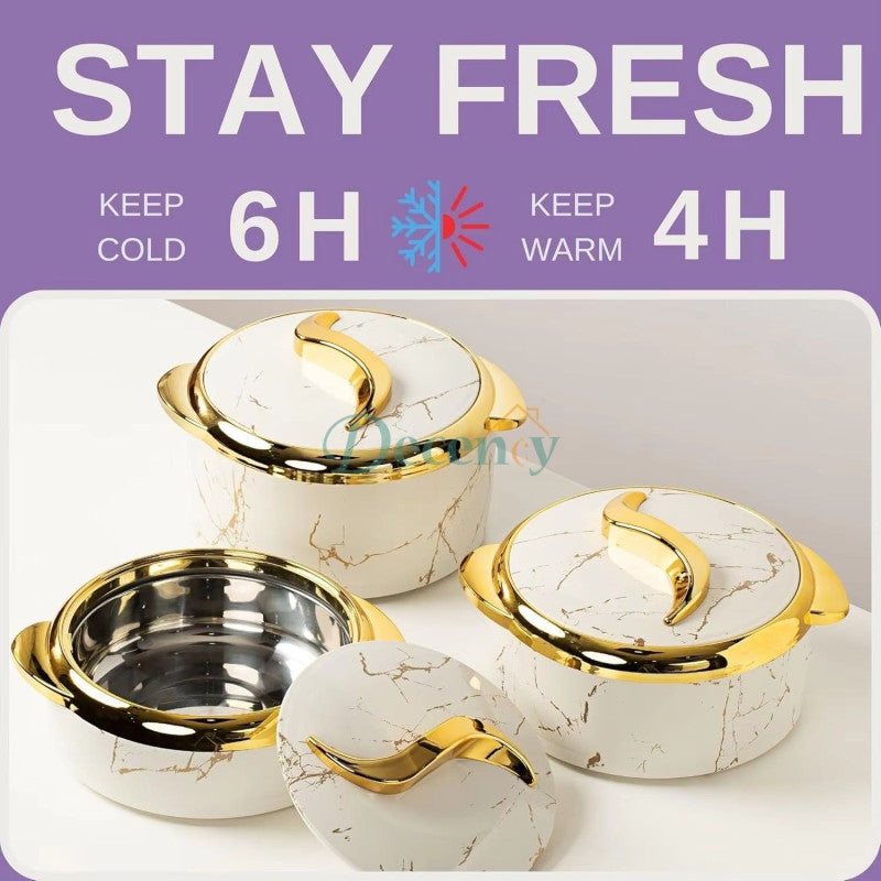 3-Piece Insulated Casserole Hot Pot Set – Thermal Food Warmer with Lids (1.5L + 2L + 2.5L)