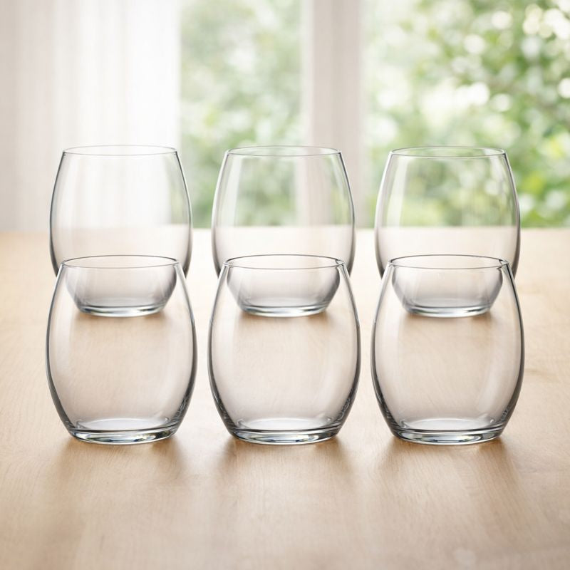 6Pcs Clear Glass Tumbler Set