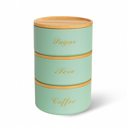 Stacking Metal Canister Set - Mint Green