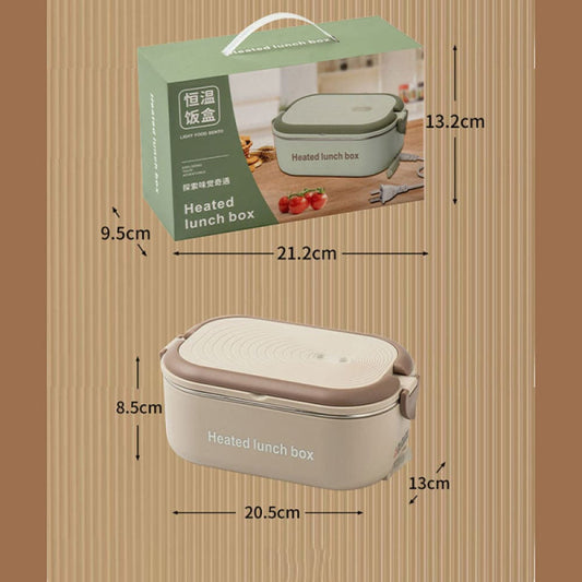 ELECTRIC HEATED LUNCH BOX WITHOUT WATER INJECTION – 304 STAINLESS STEEL, PLUG-IN CONSTANT TEMPERATURE FOR OFFICE USE