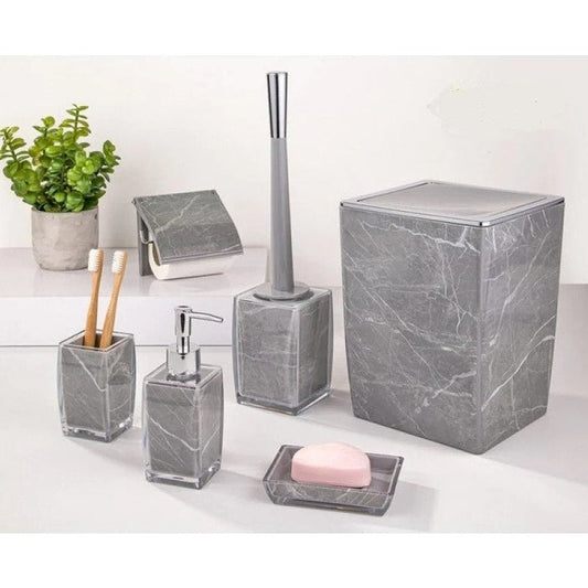 6 Pcs Classic Marble Design Bathroom Set