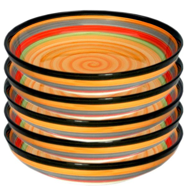 Porcelain Spiral Bowls & Plates Set (Pack of 12)