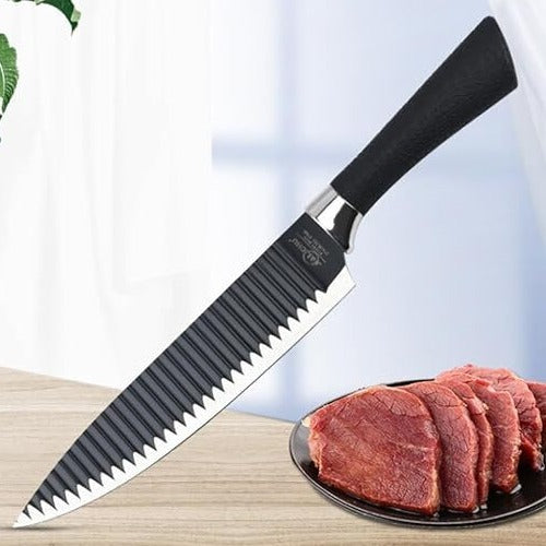 6 pcs Stainless Steel Black Knife Set