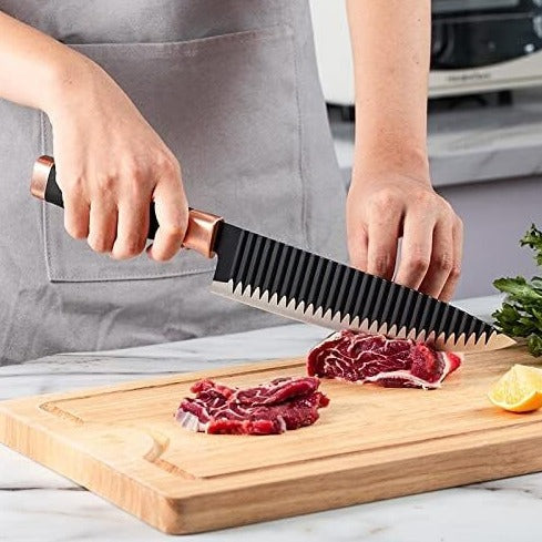 6 pcs Stainless Steel Black Knife Set