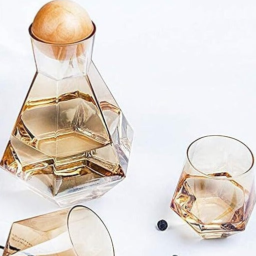 Crystal Glass Hexagonal Pitcher Water Set