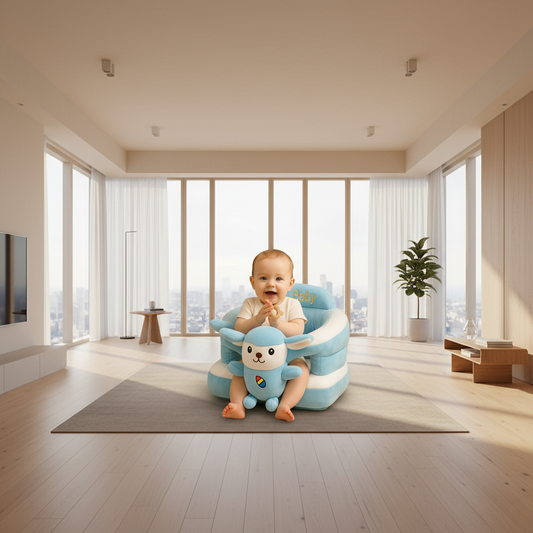 Blue Sheep 360° Baby Support Sofa – Plush Seater
