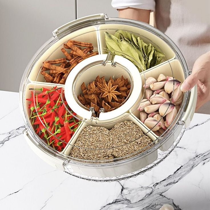 Portable Rotating Snack Tray With Lid (Premium)