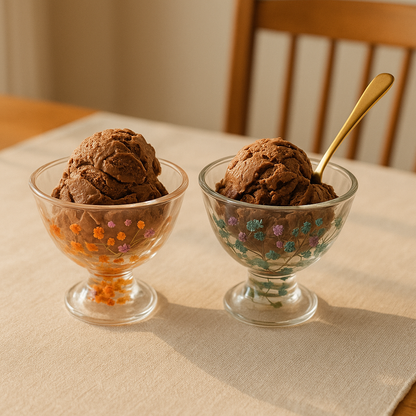 Double Wall Floral Glass Bowl