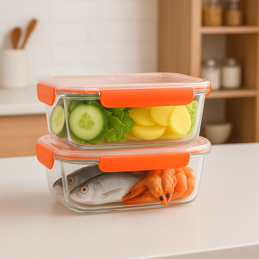 Borosilicate Rectangular Glass Bowl – Pack of 2