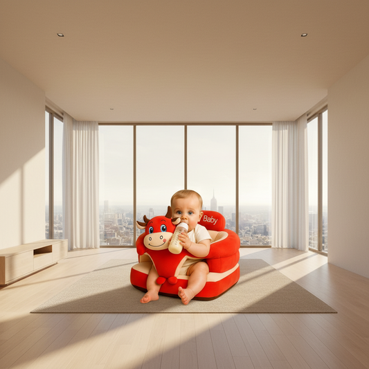 Premium 360° Baby Support Soft Sofa Seat – Red Bull