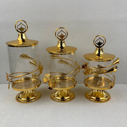 Glass & Metal Jar Set