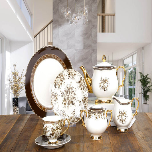 Johanson Bros 24-Piece Ceramic Tea Set – 6-Person Elegant Tableware | adornia.pk