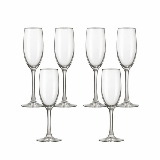 6-Piece Elegant Stem Glass Set – Classic Clear Glassware