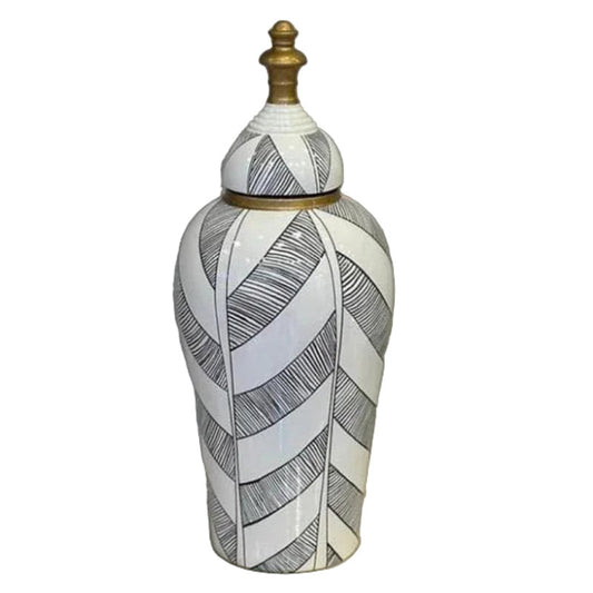 Ceramic Vase White & Grey