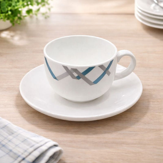 6PCS Cup & Saucer Elegant Blue – Modern Ceramic Tea &amp; Coffee Set