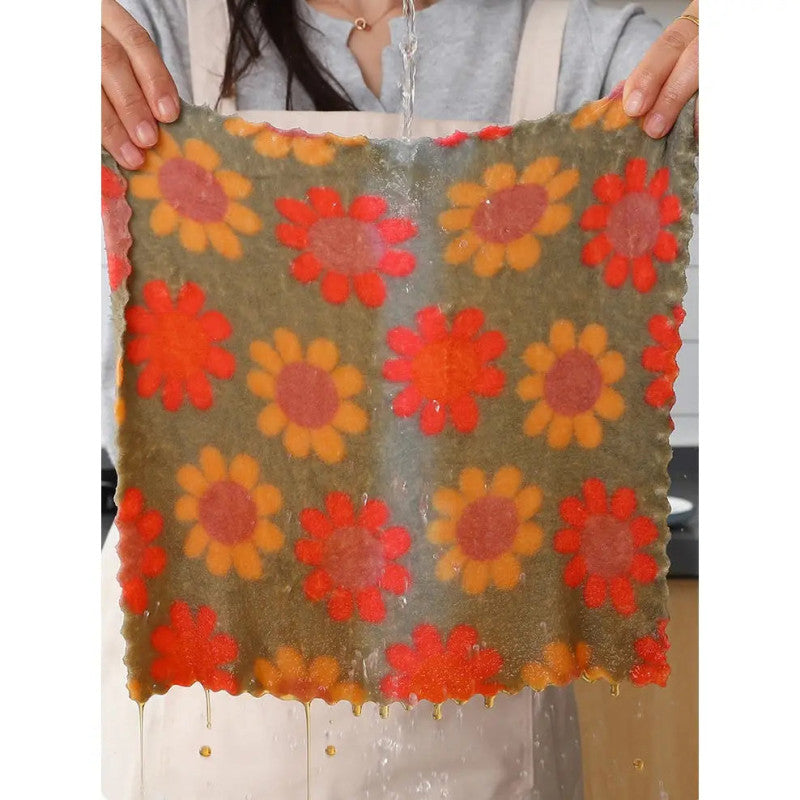 Floral Pattern Soft Cotton Face Towels – Absorbent & Quick-Dry Washcloths for Bathroom & Travel (Set of 5)