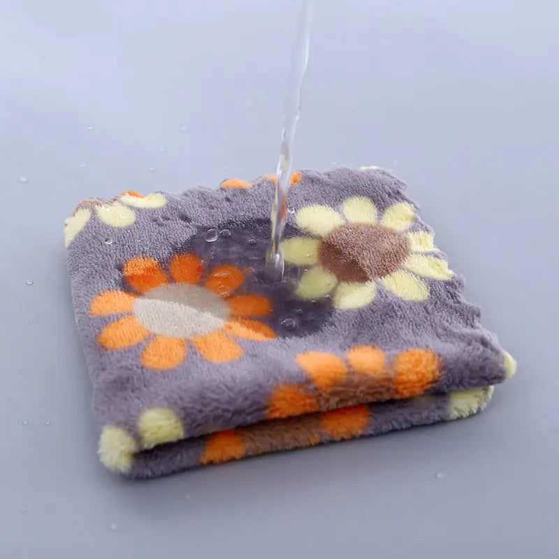 Floral Pattern Soft Cotton Face Towels – Absorbent & Quick-Dry Washcloths for Bathroom & Travel (Set of 5)