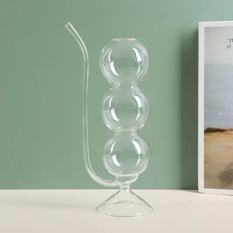 Multi-Purpose Bubble Glass With Straw