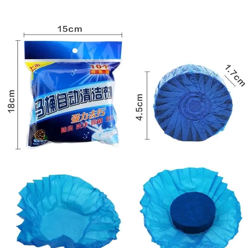 Set Of 10 Blue Bubble Toilet Cleaner, Automatic Flushing Toilet Bowl Cleaner, Toilet Cleaning Tablets, Yellow Dirt Toilet Cleaning Tool, Bathroom Cleaning Ball Tablets, Home Deodorizer Toilet Cleaner