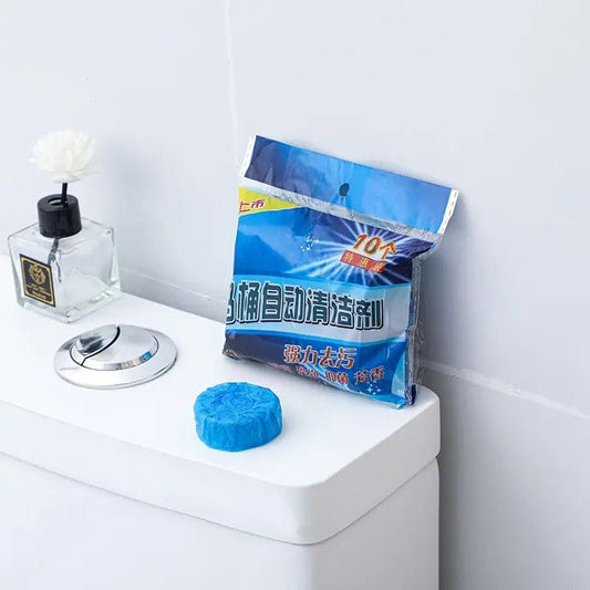 Set Of 10 Blue Bubble Toilet Cleaner