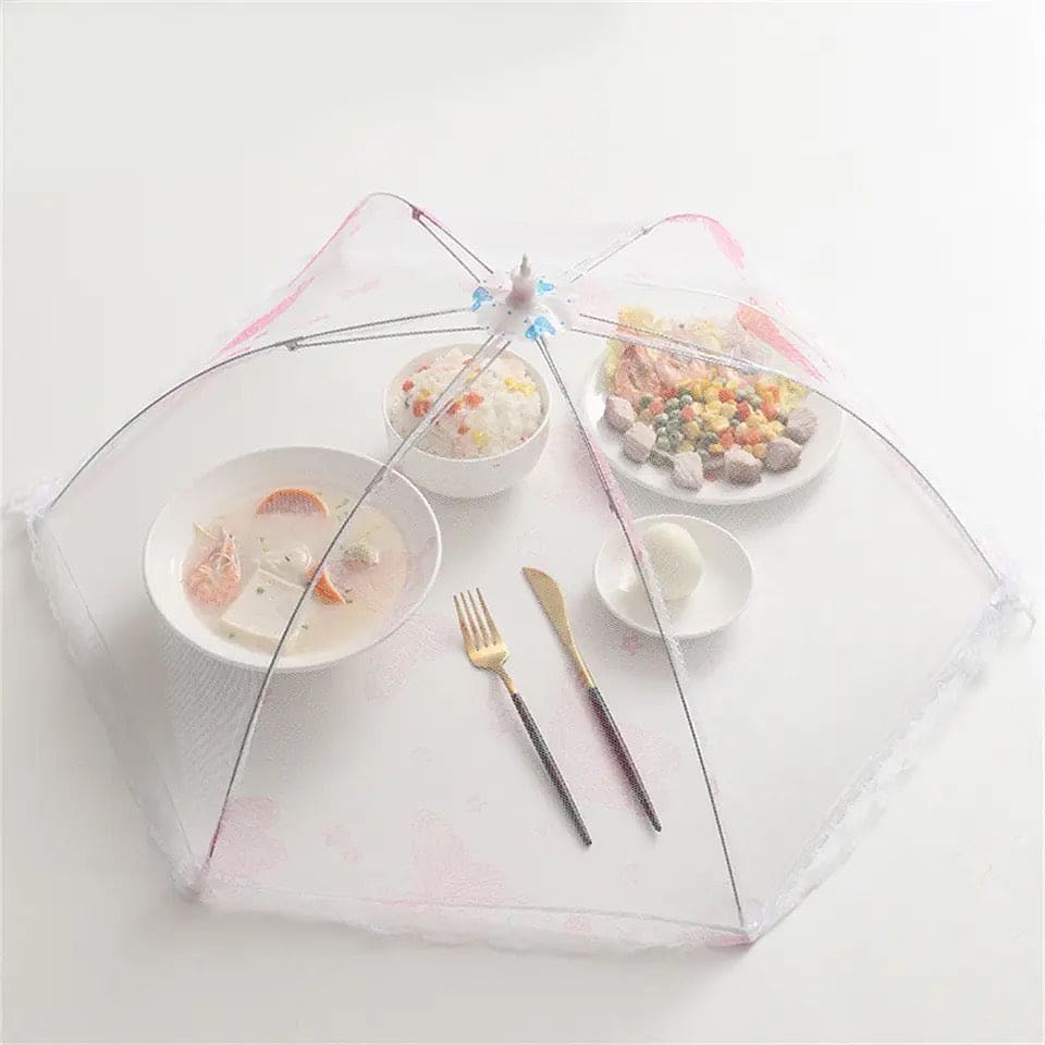 Umbrella Mesh Food Cover, Fly Mosquito Net Dish Cover, Foldable Portable Table Food Cover, Collapsible Outdoor Picnic BBQ Food Covers