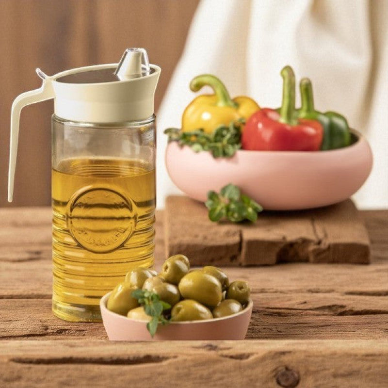 Rustic-Style Glass Oil Bottle – Elegant Kitchen Storage & Pourer | Adornia.pk