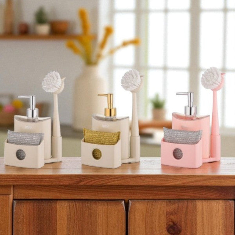 Limon Dishwashing Liquid Dispenser Set of 3 – Stylish Soap Dispenser Bottles for Kitchen & Sink Organization | Adornia.pk