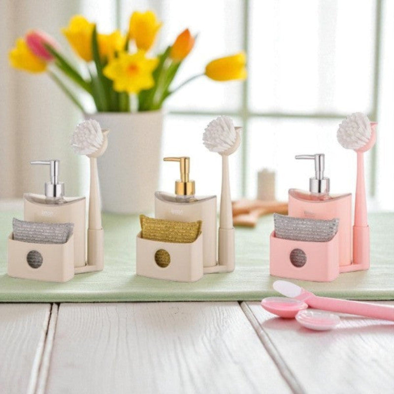 Limon Dishwashing Liquid Dispenser Set of 3 – Stylish Soap Dispenser Bottles for Kitchen & Sink Organization | Adornia.pk