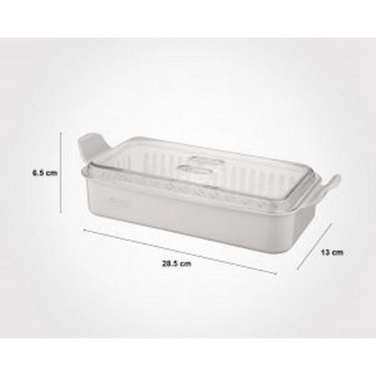 Limon Cutlery Box with Lid & Drain – Hygienic Utensil Storage and Drying Organizer (1035) | Adornia.pk