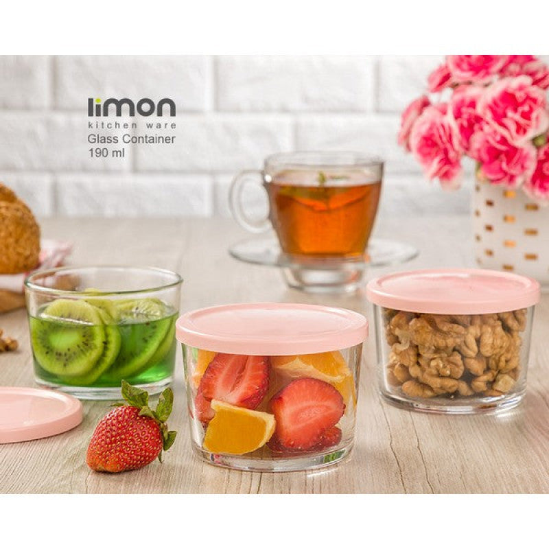 Limon 190ml Mini Glass Storage Bowl – Small Airtight Container for Kitchen & Pantry (1966) | Adornia.pk