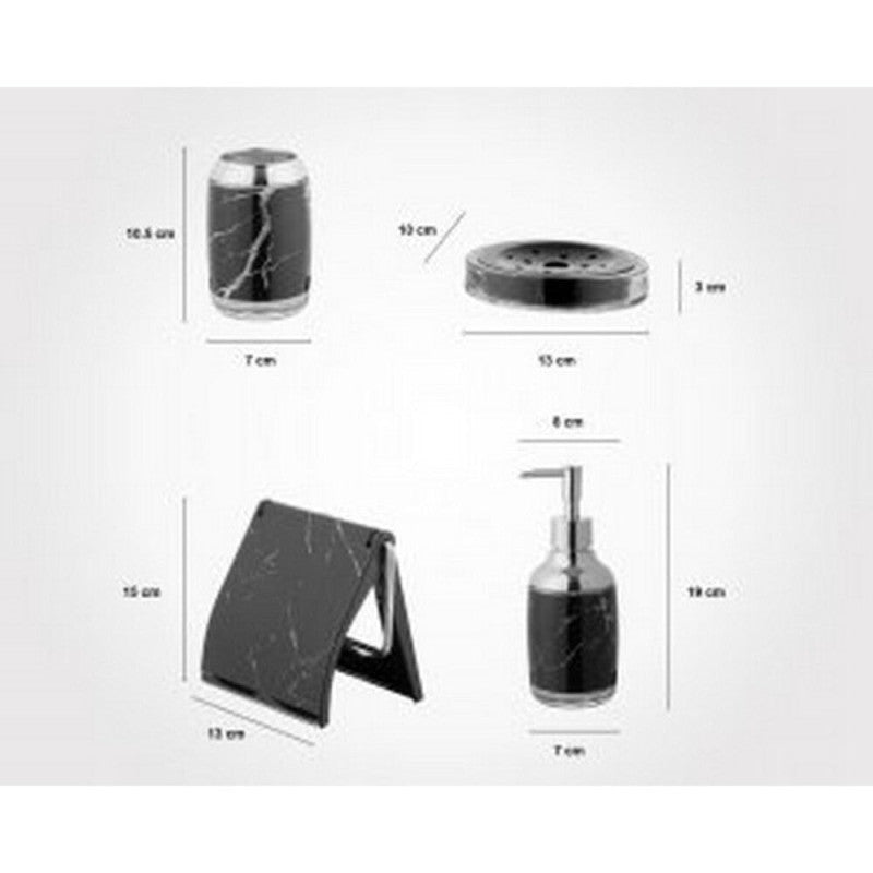 Limon Elegant Marble 6-Piece Bathroom Accessory Set – Luxury Marble Design for Modern Interiors | Adornia.pk