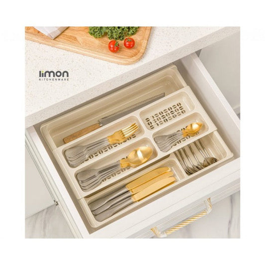 Limon 2-Layer Cutlery Holder – Double-Tier Kitchen Utensil Organizer for Drawers & Countertops (67035) | Adornia.pk