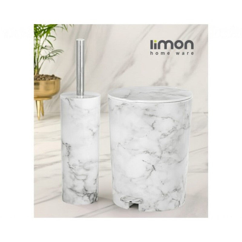 Limon Elegant Marble 6-Piece Bathroom Accessory Set – Luxury Marble Design for Modern Interiors | Adornia.pk
