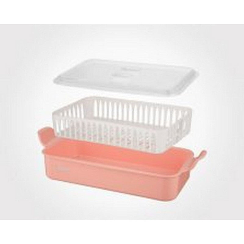 Limon Cutlery Box with Lid & Drain – Hygienic Utensil Storage and Drying Organizer (1035) | Adornia.pk