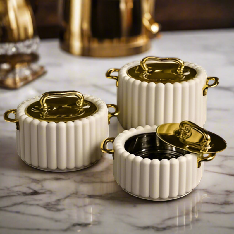 legantia Quilted Hotpot Set – 3-Piece Premium Insulated (Beige)