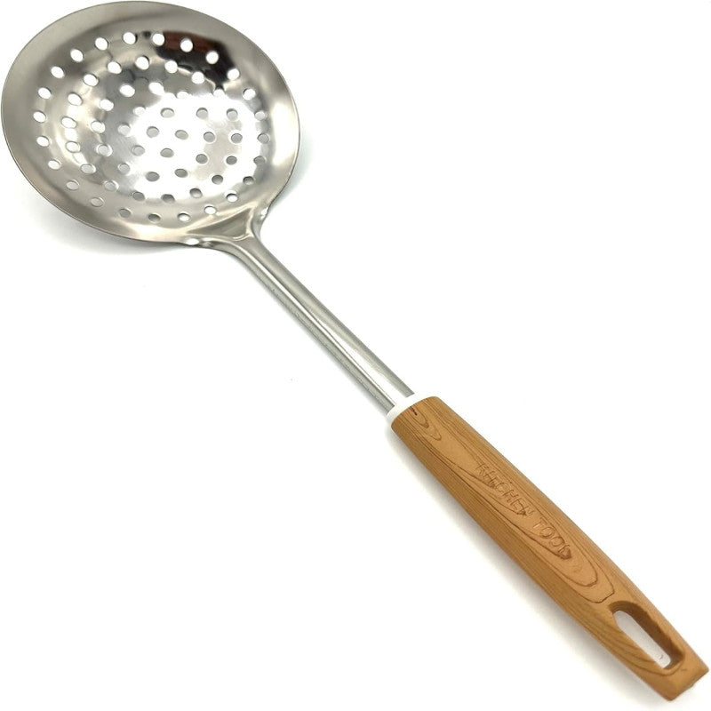 Stainless steel Woden Handel rice with fary spoon.