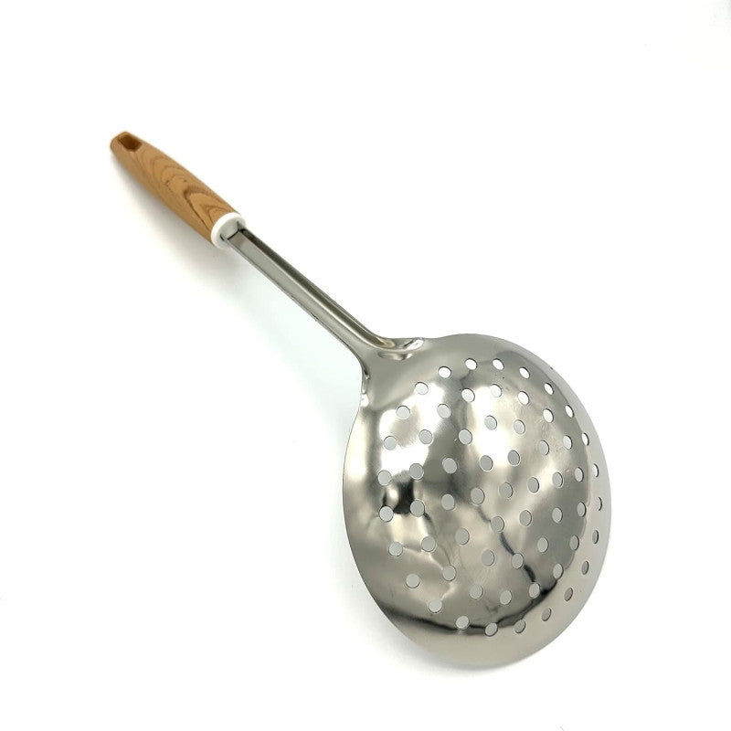 Stainless steel Woden Handel rice with fary spoon.