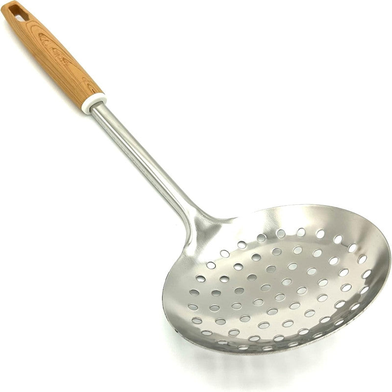 Stainless steel Woden Handel rice with fary spoon.