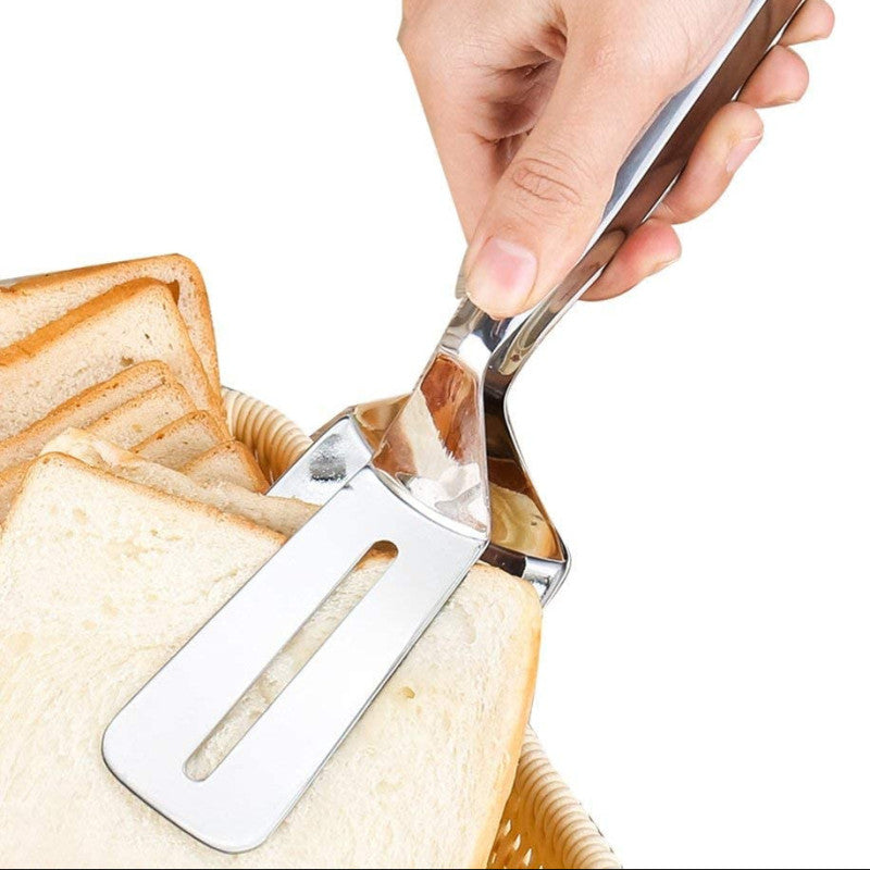 Multi-Functional Stainless Steel 2-in-1 Spatula Tongs – Kitchen Tool | Adornia.pk