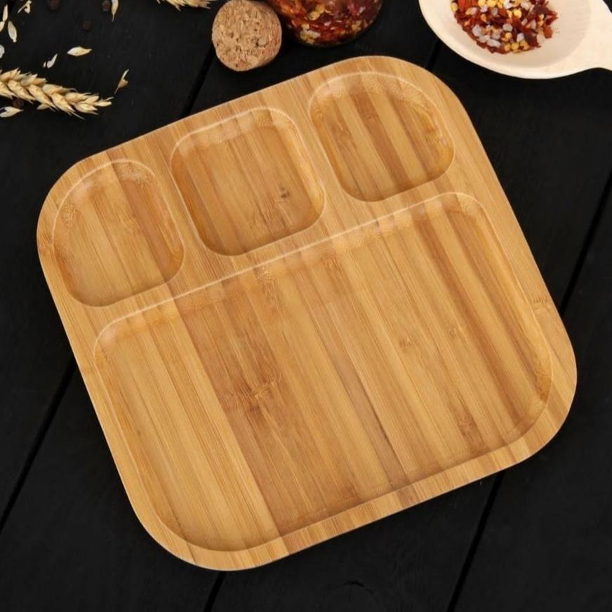 Chip & Dip Bamboo Food Tray