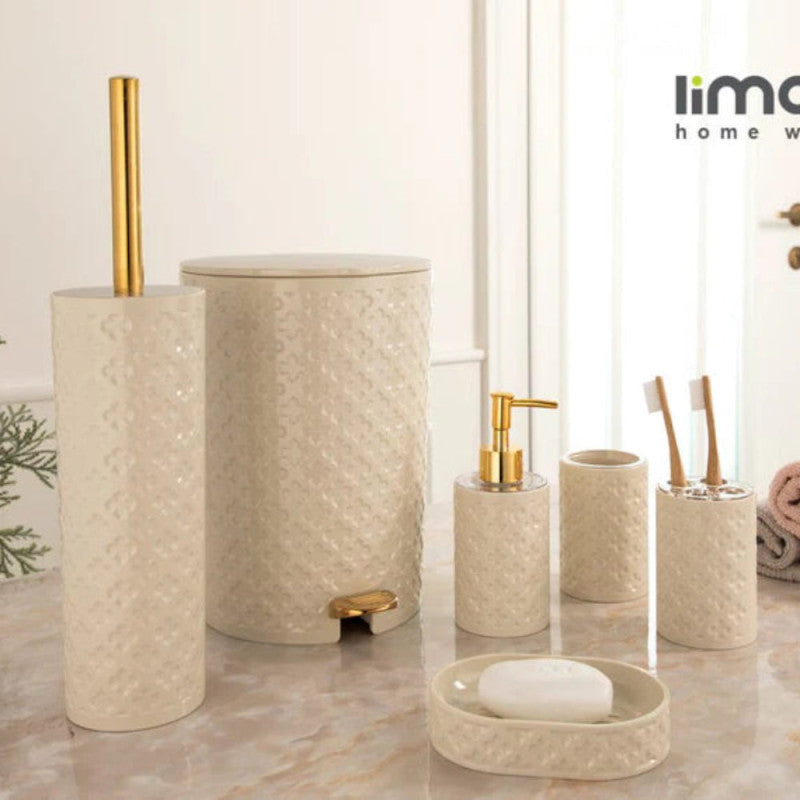 Limon Floral Elegance 6-Piece Bathroom Accessory Set – Stylish Floral Design for Modern Bathrooms | Adornia.pk