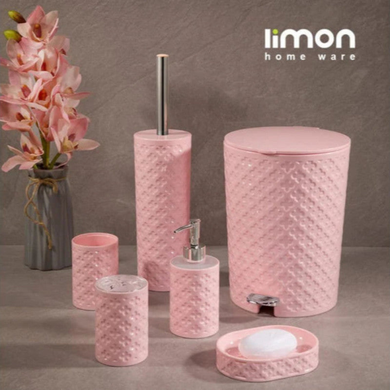 Limon Floral Elegance 6-Piece Bathroom Accessory Set – Stylish Floral Design for Modern Bathrooms | Adornia.pk
