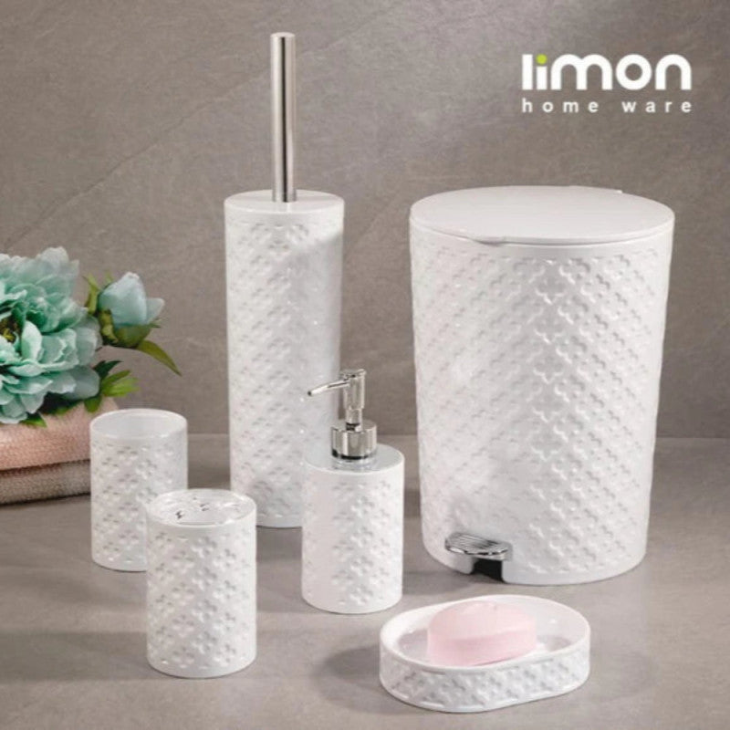 Limon Floral Elegance 6-Piece Bathroom Accessory Set – Stylish Floral Design for Modern Bathrooms | Adornia.pk