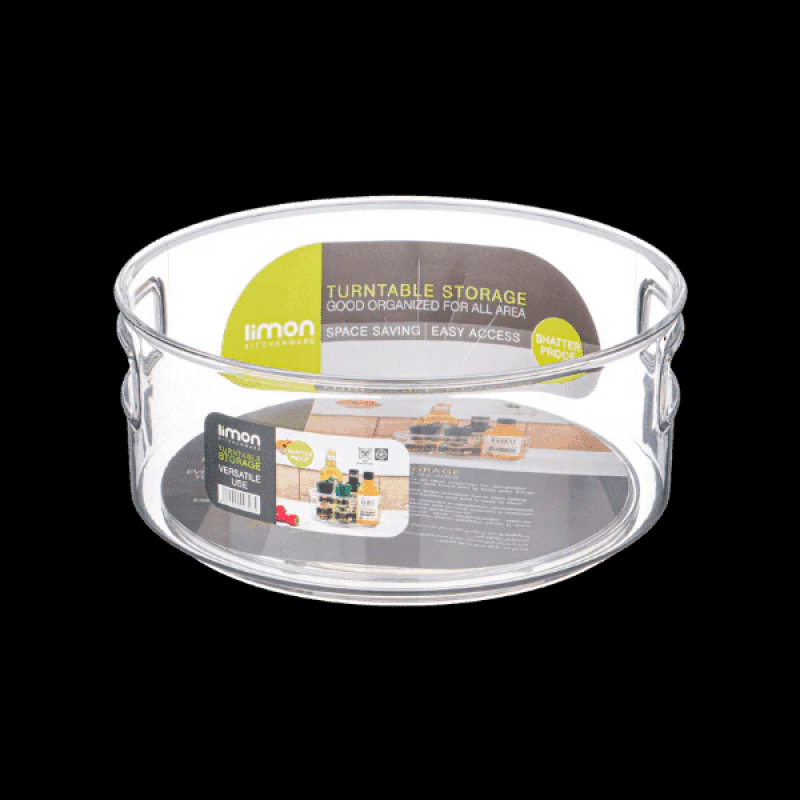 Limon Multi-Use Acrylic Rotatable Tray with Handles – 360° Serving & Storage Organizer (2149) | Adornia.pk