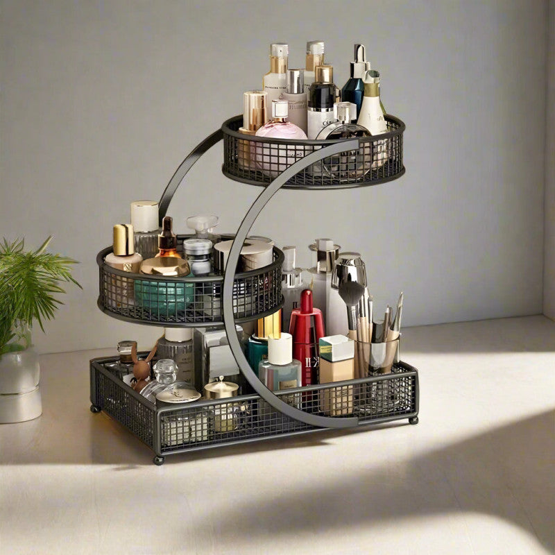 Vanity Countertop Organizer | Makeup, Lipstick & Skincare Cosmetics Storage Rack for Dressing Table & Bathroom