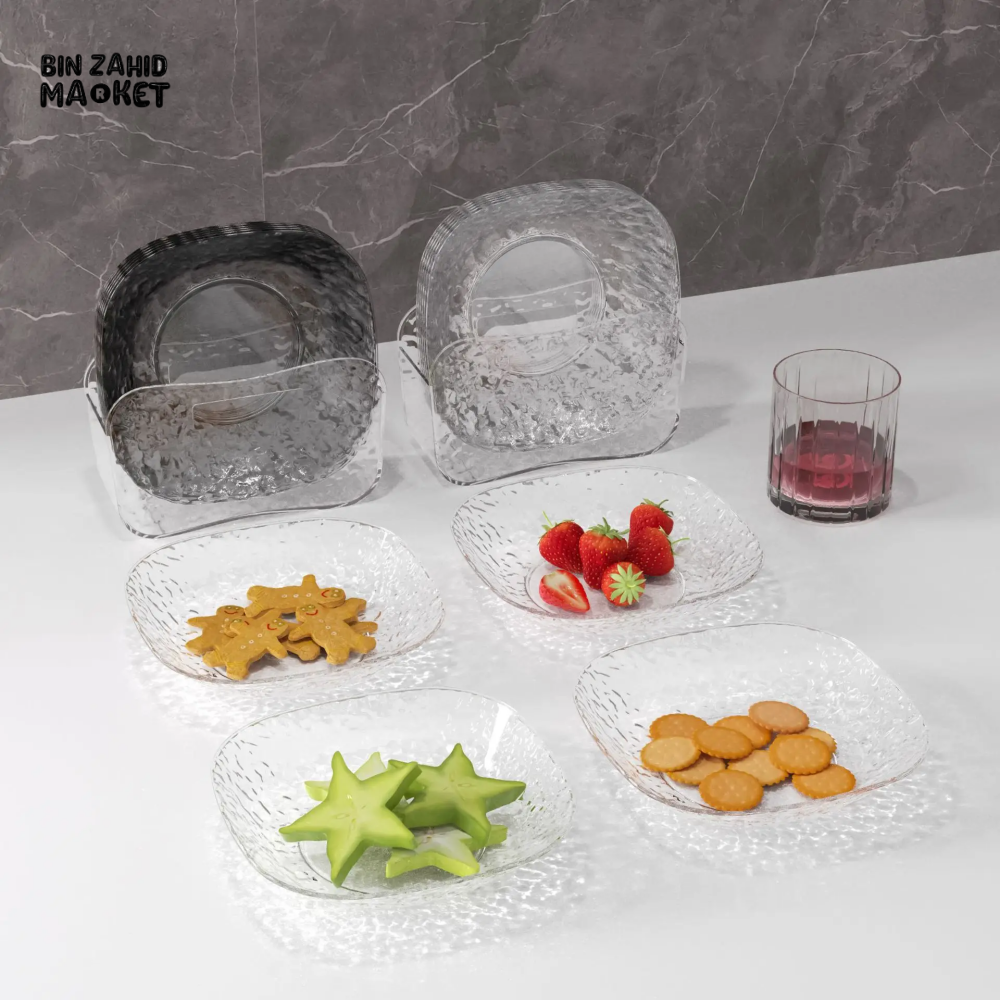LUXURY 8 PIECE PLATE SET DISH SMALL FRUIT & SNACK PLATE