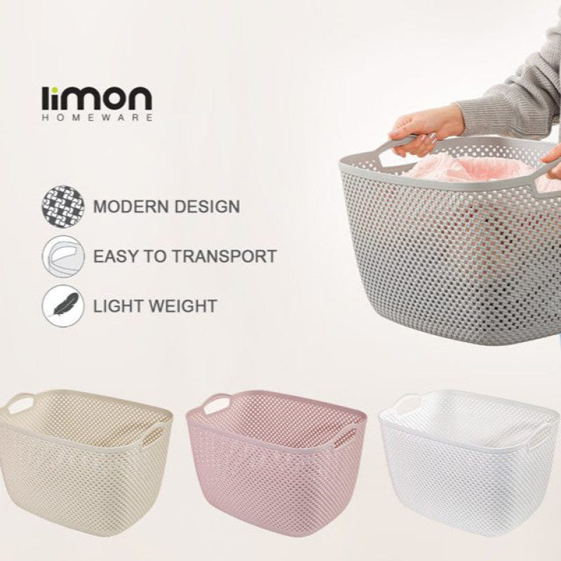Limon Rectangular Flexible Laundry Basket with Handles – Durable Clothes & Linen Organizer (2137) | Adornia.pk